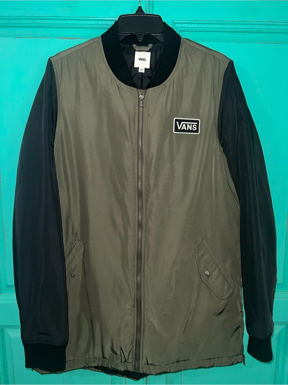 Men’s Vans Olive and Black Bomber-Style Jacket